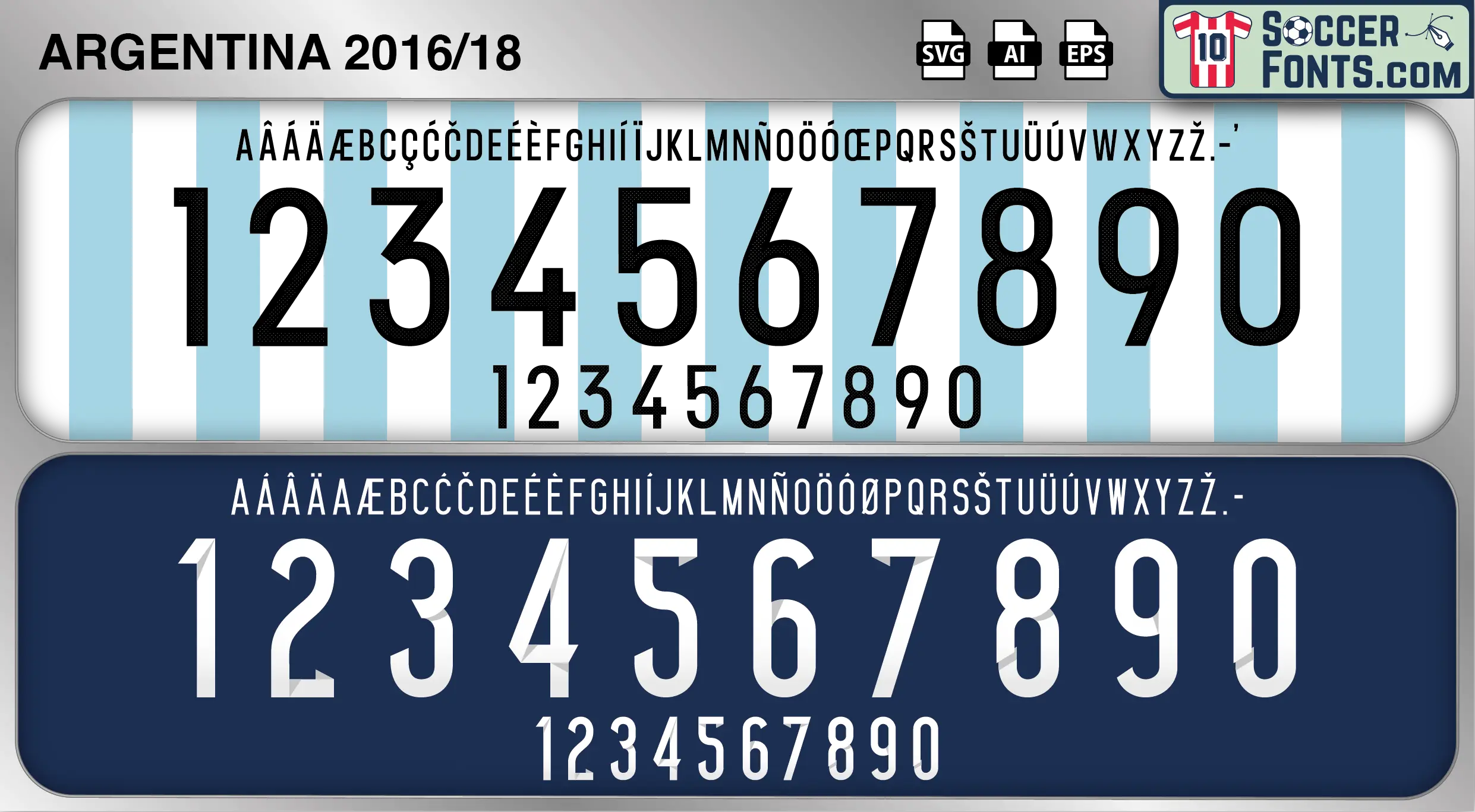 Argentina 2016-18 font football shirt vector design
