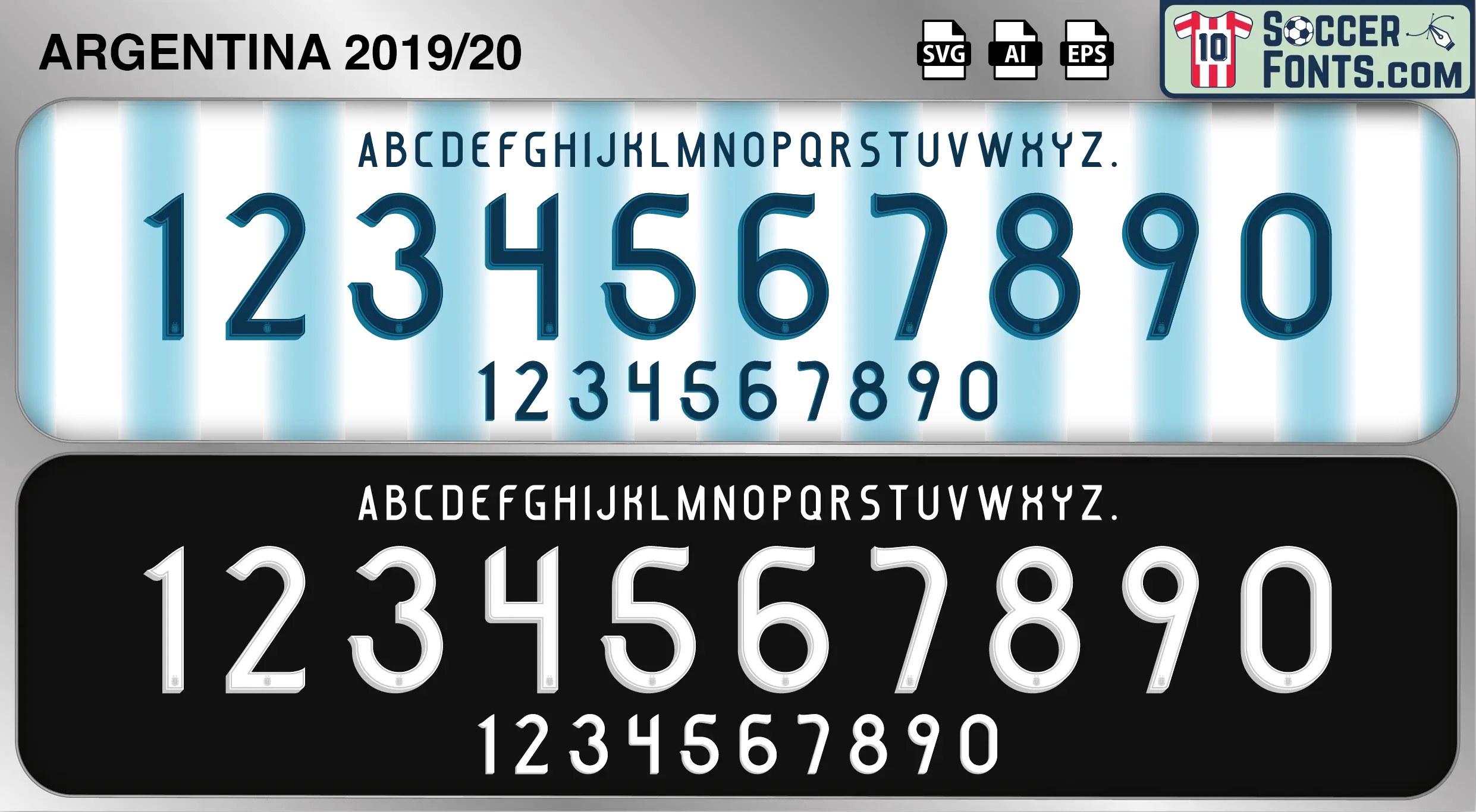 Argentina 2019-20 font football shirt vector design