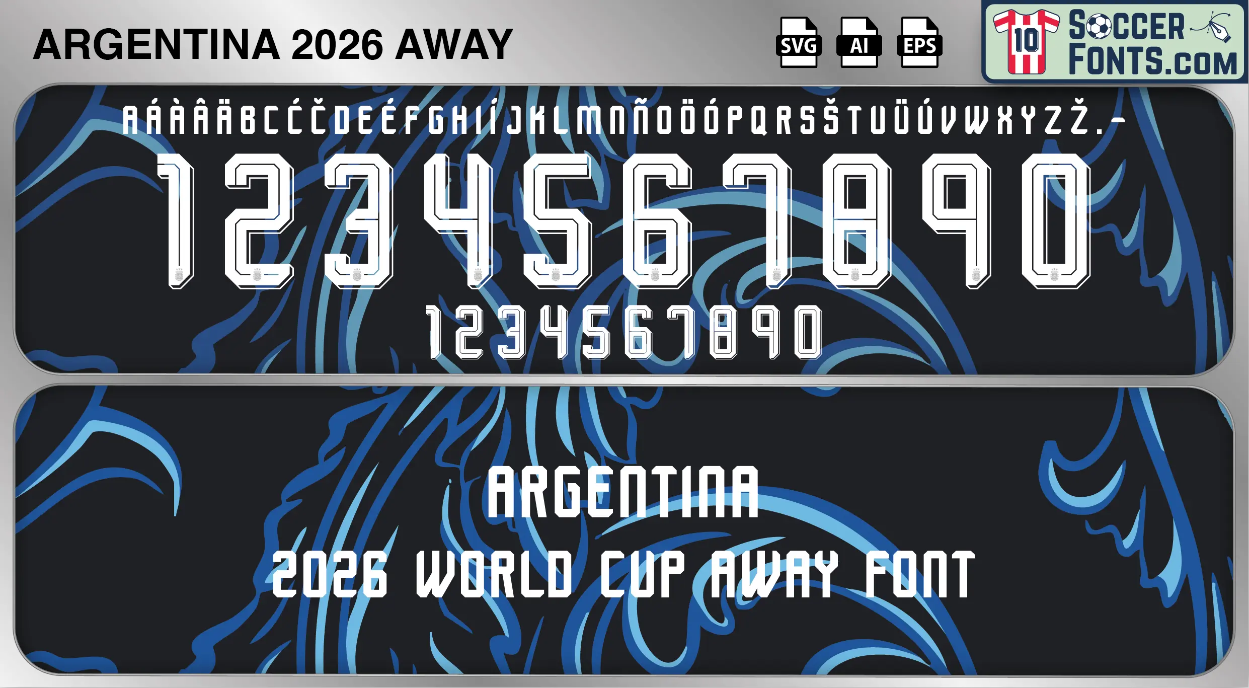Argentina 2026 World Cup font away football shirt vector design