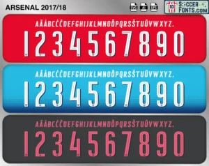 Arsenal 2017-18 font football shirt vector design