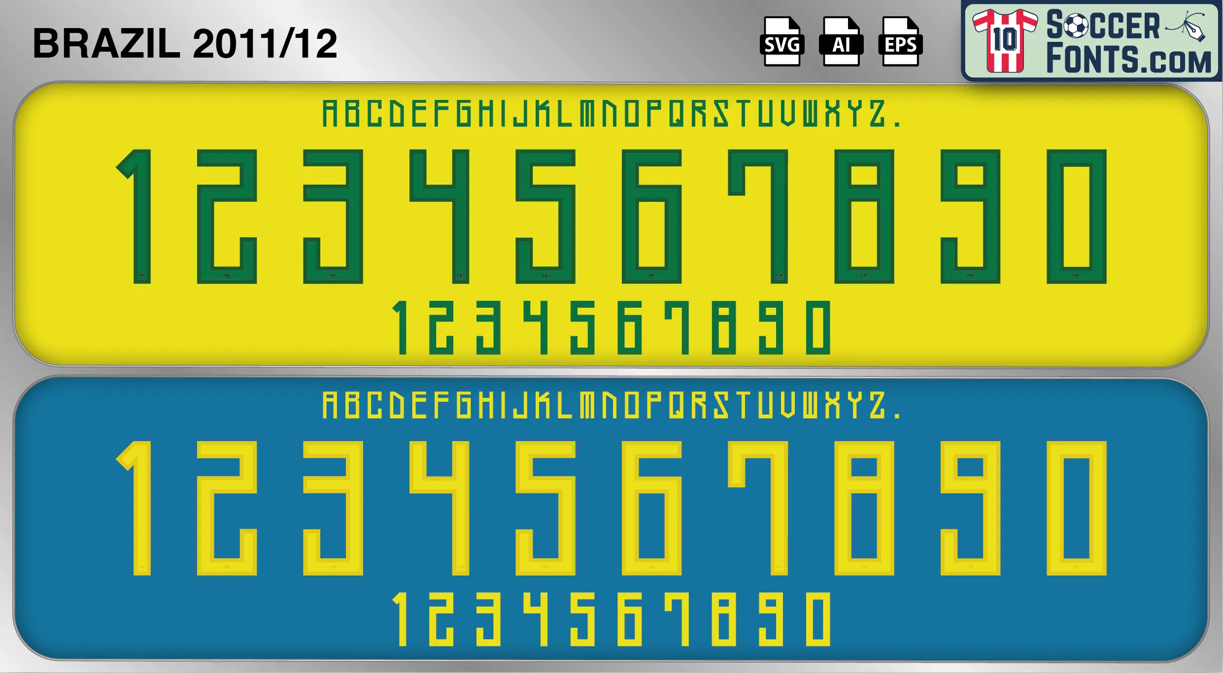 Brazil 2011-12 font football shirt vector design