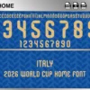 Italy 2026 World Cup font home football shirt vector design