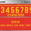 Spain 2026 World Cup font home football shirt vector design