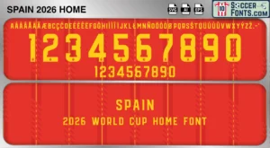 Spain 2026 World Cup font home football shirt vector design