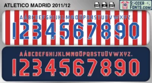 Atletico Madrid 2011-12 font football shirt vector design