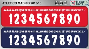 Atletico Madrid 2015-16 font football shirt vector design