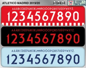 Atletico Madrid 2019-20 font football shirt vector design