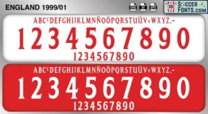 England 1999-01 font football shirt vector design