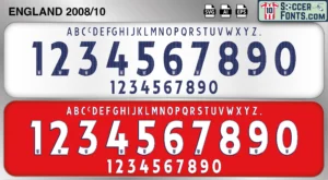 England 2008-10 font football shirt vector design