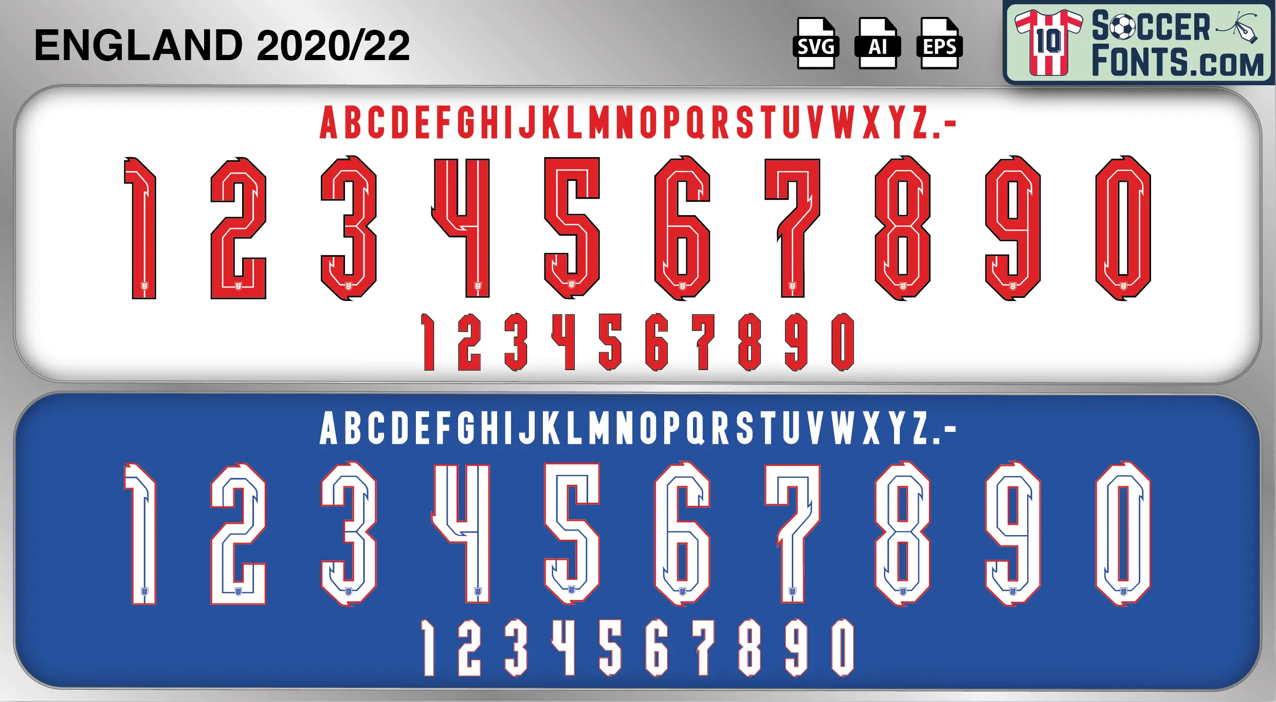 England 2020-22 font football shirt vector design