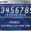 France 2026 World Cup font home football shirt vector design