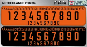 Netherlands 2002-04 font football shirt vector design
