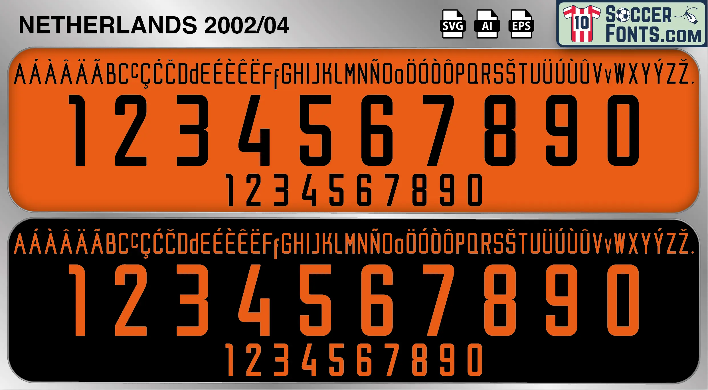 Netherlands 2002-04 font football shirt vector design