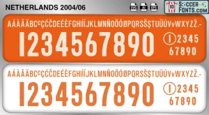 Netherlands 2004-06 font football shirt vector design