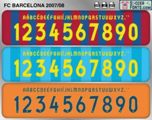 FC Barcelona 2007-08 font football shirt vector design