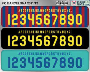 FC Barcelona 2011-12 font football shirt vector design