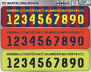 FC Barcelona 2014-15 font football shirt vector design