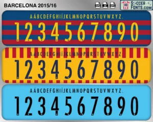 FC Barcelona 2015-16 font football shirt vector design