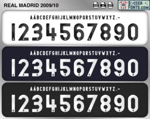 Real Madrid 2009-10 font football shirt vector design
