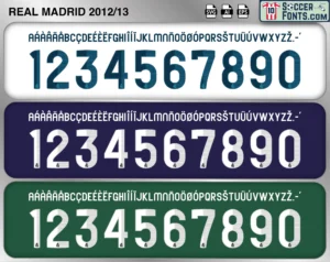 Real Madrid 2012-13 font football shirt vector design