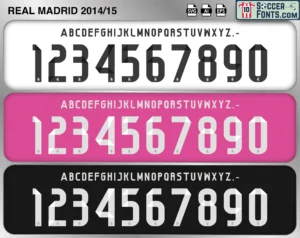 Real Madrid 2014-15 font football shirt vector design