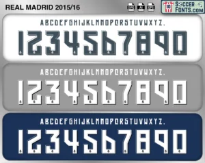Real Madrid 2015-16 font football shirt vector design