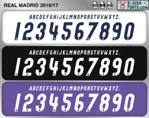 Real Madrid 2016-17 font football shirt vector design
