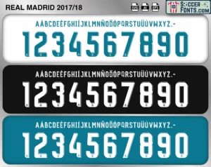Real Madrid 2017-18 font football shirt vector design