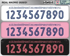Real Madrid 2020-21 font football shirt vector design