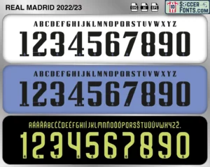 Real Madrid 2022-23 font football shirt vector design