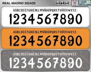 Real Madrid 2024-25 font football shirt vector design
