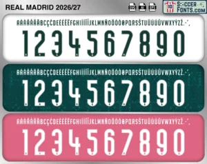 Real Madrid 2026-27 font football shirt vector design