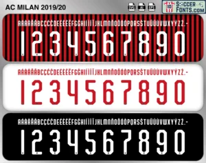 AC Milan 2019-20 Font football shirt vector design