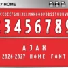 Ajax 2026-27 home football shirt font showing alphabet letters and jersey numbers