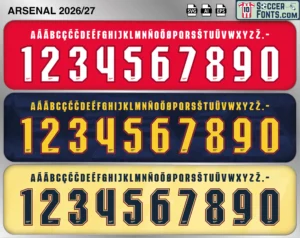Arsenal 2026-27 font football shirt vector design