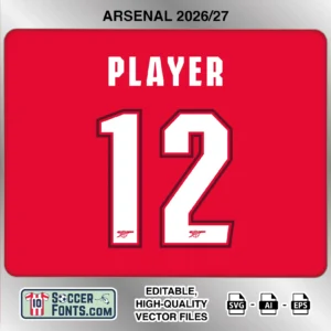 Arsenal 2026-27 Font Home Jersey Mockup