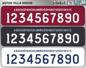 Aston Villa 2025-26 font football shirt vector design