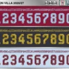 Aston Villa football shirt font showing alphabet letters and jersey numbers