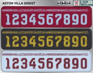 Aston Villa 2026-27 font football shirt vector design