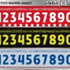 Atletico Madrid 2026-27 football shirt font showing alphabet letters and jersey numbers