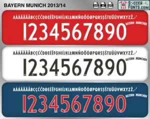 Bayern Munich 2013-14 Font football shirt vector design
