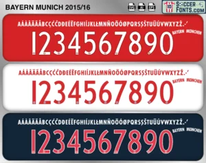 Bayern Munich 2015-16 Font football shirt vector design