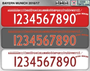 Bayern Munich 2016-17 Font football shirt vector design