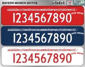 Bayern Munich 2017-18 Font football shirt vector design