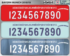 Bayern Munich 2018-19 Font football shirt vector design