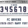 Bayern Munich 2026-27 Font Away football shirt vector design