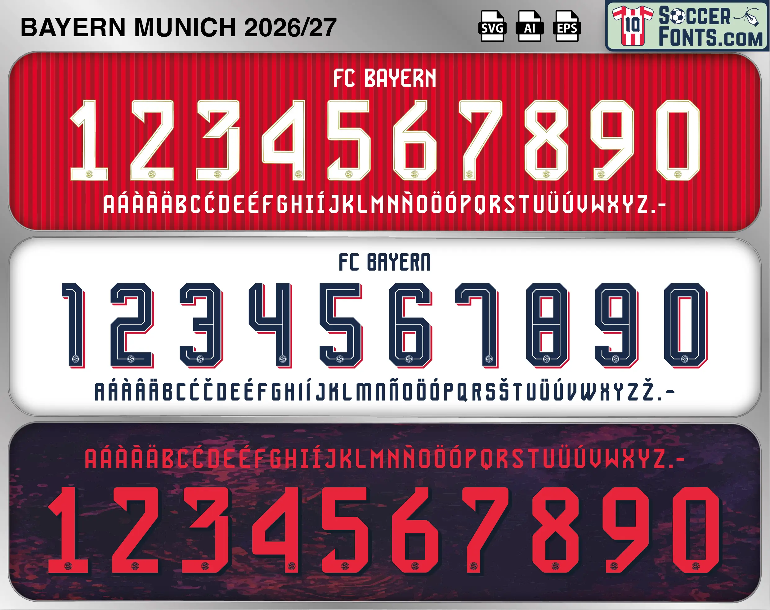 Bayern Munich 2026-27 Font football shirt vector design