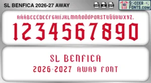 Benfica 2026-27 font away football shirt vector design