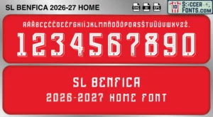Benfica 2026-27 font home football shirt vector design