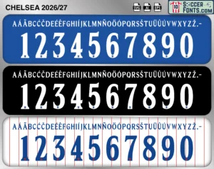 Chelsea 2026-27 font football shirt vector design